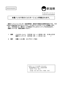 朱鷺メッセで冬のイルミネーションが実施されます。