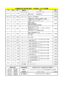 介護職員初任者研修(通信) 大原教室：12月18日開講