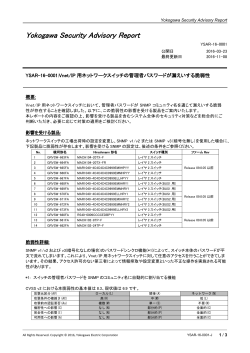Yokogawa Security Advisory Report