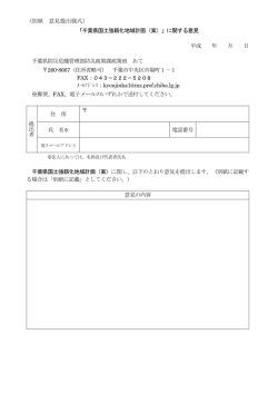 （別紙 意見提出様式） 「千葉県国土強靱化地域計画（案）」に関する意見