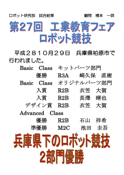 平成2810月29日 兵庫県柏原市で 行われました。 Basic Class キット