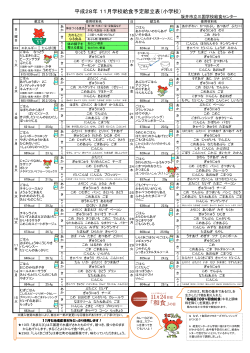 11月の給食献立