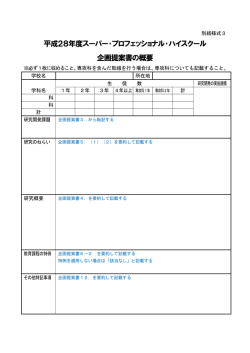 別紙様式3 計画概要 （PDF:72KB）