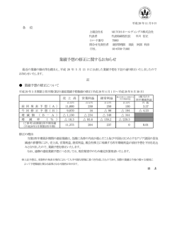 業績予想の修正に関するお知らせ - MUTOHホールディングス株式会社