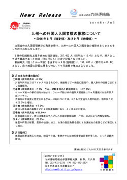 1.鑑 九州の入国者数の推移 未