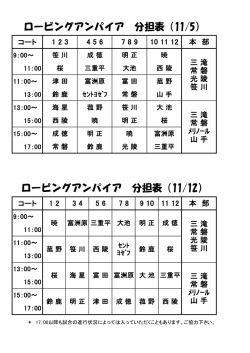 ロービングアンパイア 分担表