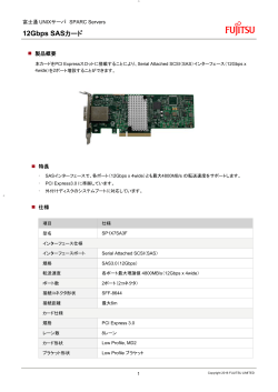 富士通 UNIXサーバ SPARC Servers 12Gbps SASカード