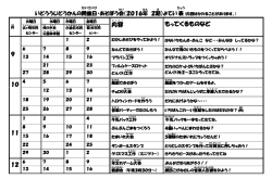 内容 もってくるものなど