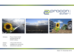 Unternehmen - Procon Solar GmbH