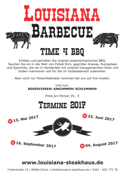 Termine 2017 - Steakhaus Louisiana Erfurt