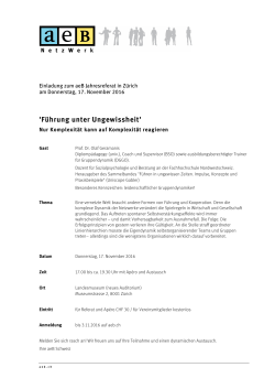 Einladung/Programm - bei der aeB Schweiz