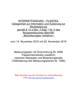 INTERNETFASSUNG &ndash; PLANTEIL Gelegenheit zur