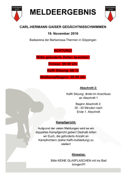Meldeergebnis - Schwimmverband Württemberg
