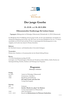 Der junge Goethe - Weimar Jena Akademie