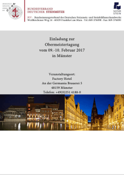 10. Februar 2017 in Münster - Bundesverband Deutscher Steinmetze