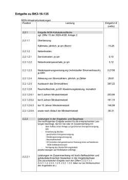 Entgelte zu BK3-16-135