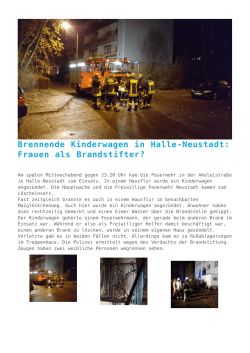 Brennende Kinderwagen in Halle-Neustadt: Frauen