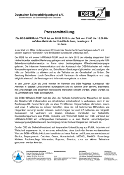 PM DSB-HÖRMobil-TOUR 2016 - Schwerhoerigen-Netz