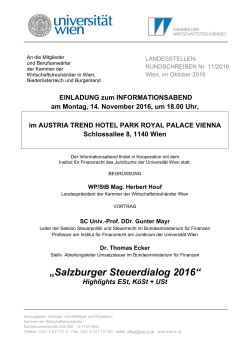 Salzburger Steuerdialog 2016 - Institut für Finanzrecht