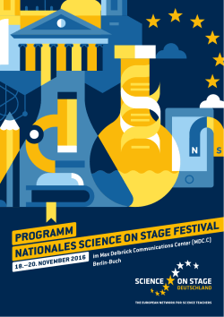 PROGRAMM NATIONALES SCIENCE ON STAGE FESTIVAL