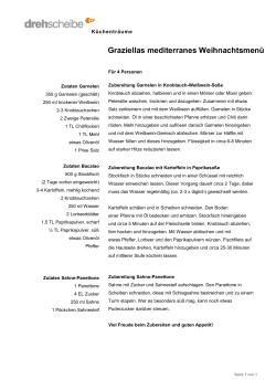 Graziellas mediterranes Weihnachtsmen&uuml;