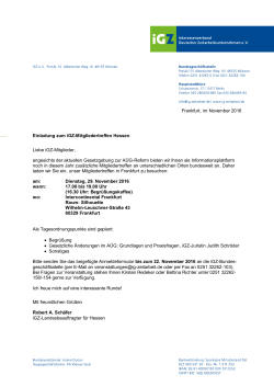 Frankfurt, im November 2016 Einladung zum iGZ