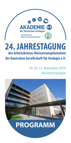 24. Jahrestagung vom 11.11. - Arbeitskreis Nierentransplantation