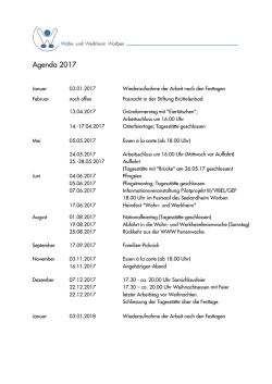 Jahresplanung 2017 - Wohn
