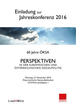 Einladung zur Jahreskonferenz 2016 PERSPEKTIVEN