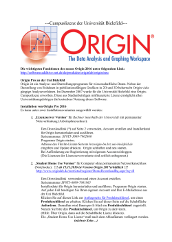 Installationsanleitungen für Origin 9.3 (Origin 2016)