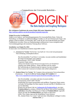 Installationsanleitungen f&uuml;r Origin 9.3 (Origin 2016)