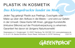 Flyer: Plastik in Kosmetik | Greenpeace