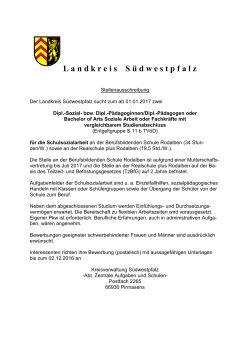Diplom Sozialpädagoge - Kreisverwaltung Südwestpfalz