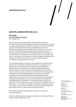 Eine europ&auml;ische Flussbiografie bis 22. Januar 2017 Der