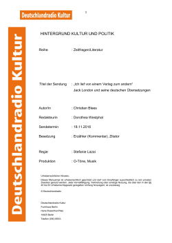 als PDF-Dokument - Deutschlandradio Kultur
