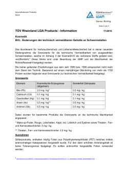 TÜV Rheinland Information zu Schwermetallen (BVL)