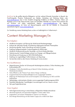 Content Marketing Manager/in