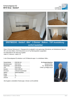 ERSTBEZUG - Geidorf - 49m² - 2 Zimmer - Balkon
