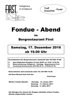 Fondue - Abend - Bergrestaurant First