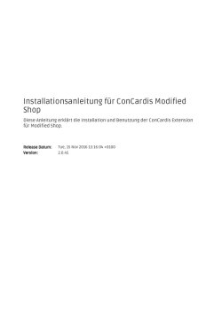 Installationsanleitung f&uuml;r ConCardis Modified Shop