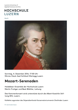 Mozart-Serenaden - Hochschule Luzern