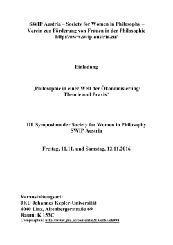 III. Symposium der Society for Women
