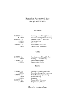 Zeitplan 12.11.201 - Benefiz Race for Kids