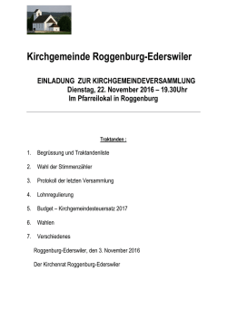 Dienstag, 22. November 2016, 19.30 Uhr
