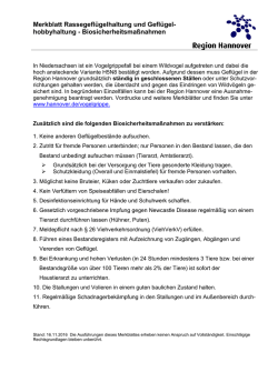hobbyhaltung - Biosicherheitsma&szlig;nahmen