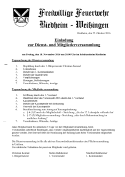 Dienst- und Mitgliederversammlung 2016