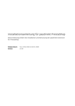 Installationsanleitung für paydirekt PrestaShop