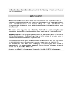 SchreinerIn beim Zweckverband Bezirk Schwetzingen