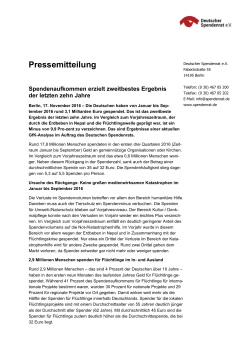 Pressemitteilung - Deutscher Spendenrat eV