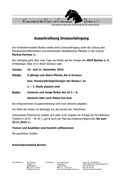 Dressurlehrgang des KRV Borken